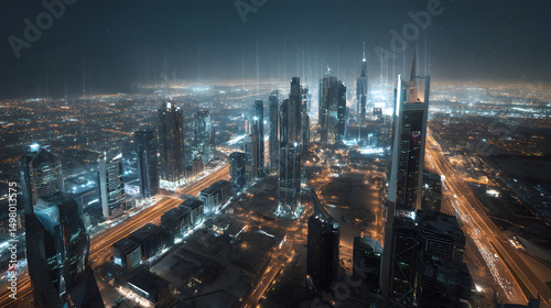 Wallpaper Mural Night City Lights Aerial Perspective Modern Urban Landscape Sparkling Cityscape Evening View From Above Metropolis At Night Twinkling Lights In City Dark Sky Over City Modern Architecture At Night
 Torontodigital.ca