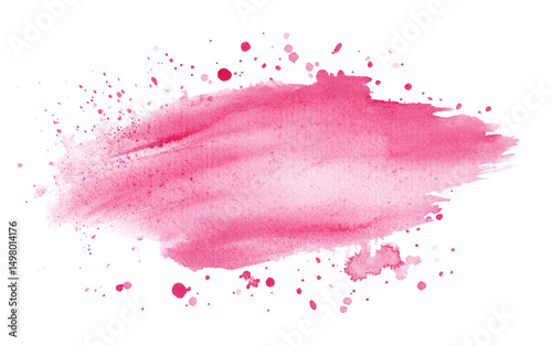 Pink brush stroke with pink paint splatters