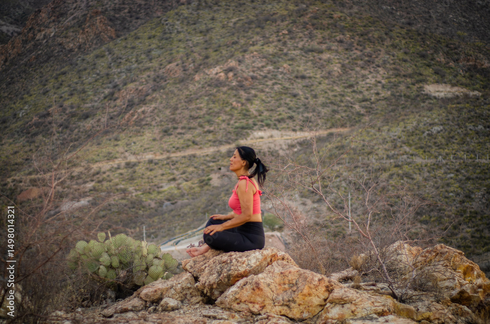 woman doing yoga in the afternoon woman doing yoga in the afternoon