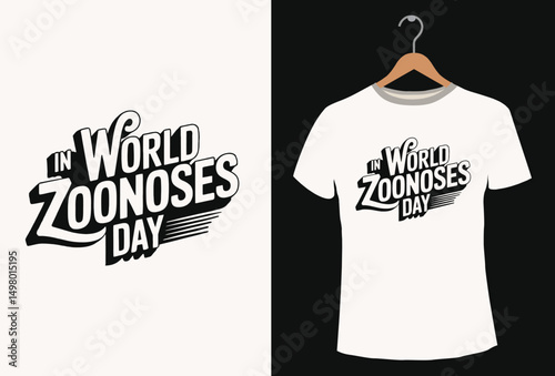 World Zoonoses Day T-shirt Design.