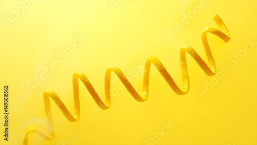 Spiral Citrus Peel on Vibrant Yellow Background
