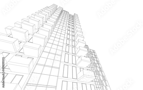 Abstract modern architectural 3d illustration