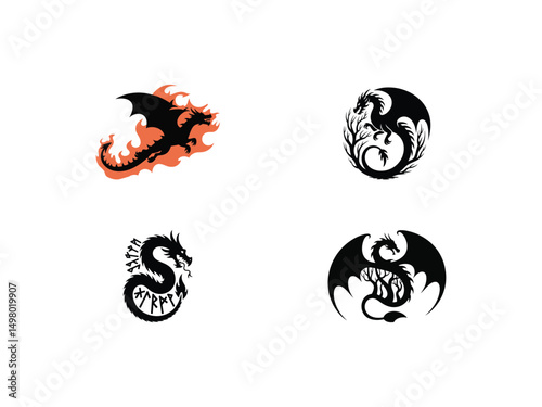 Dragon Silhouette Bundle SVG