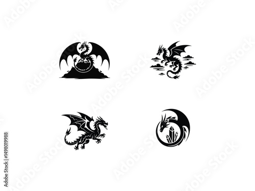 Dragon Silhouette Collection SVG