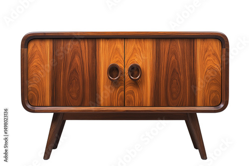 Old wooden cabinet isolated on transparent background 
