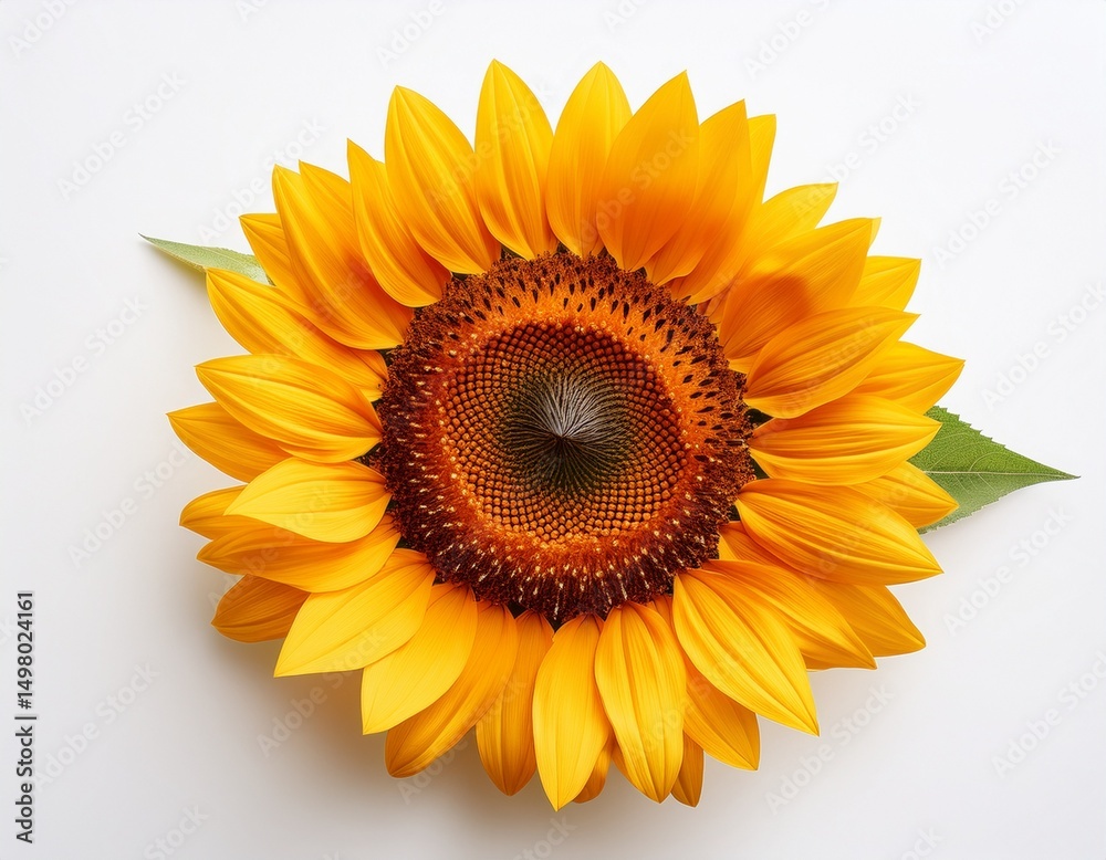 Fototapeta premium sunflower blooming with white background showing its beauty and vibrancy
