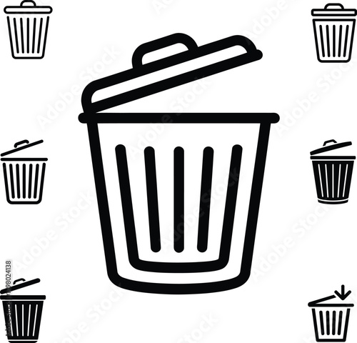 Embrace Minimalism Cleaning up your digital life by deleting old trash files a pure black and white
