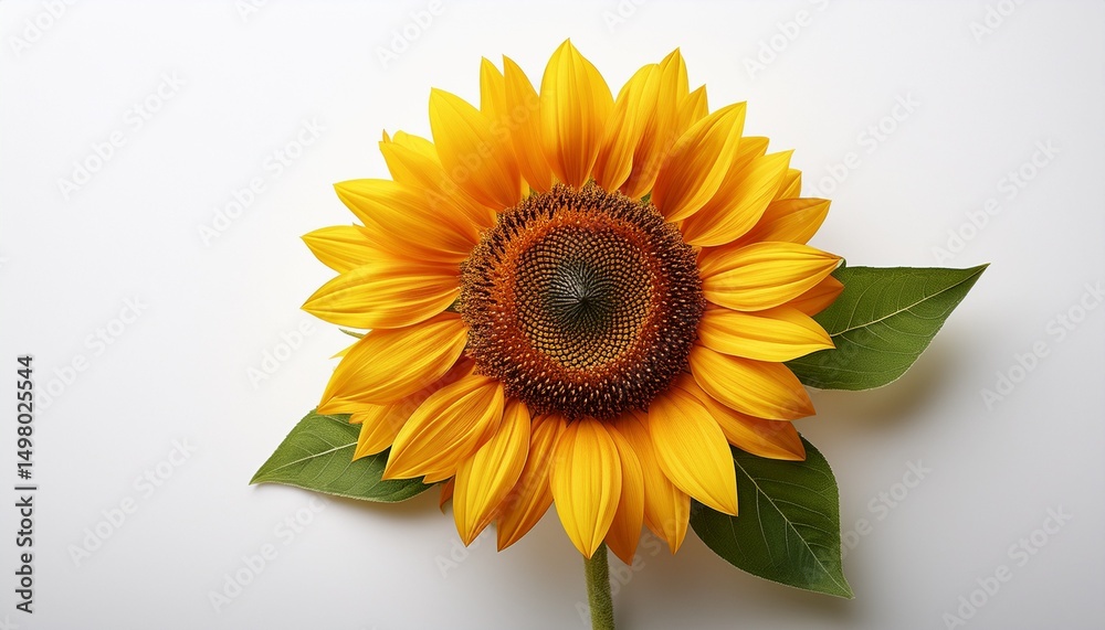 Fototapeta premium sunflower blooming with white background perfect for summer projects