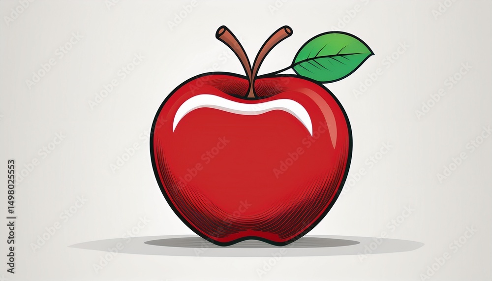 Obraz premium red apple isolated on a white background apple illustration design art logo