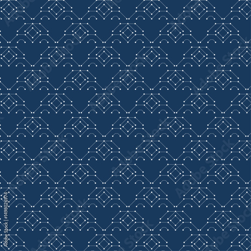 Intricate Abstract Geometric Pattern with Gradient Circles, Patterned Squares, and Diagonals