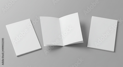 Blank Bi-Fold Brochure Mockup Leaflet Pamphlet Booklet Paper Template 