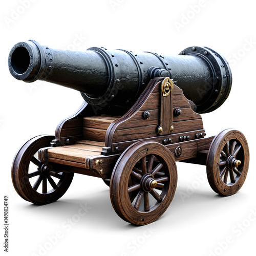 ship cannon isolated on transparent background