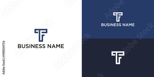Abstract T and F Letters Logo – Modern Minimalist Design for Business Branding
