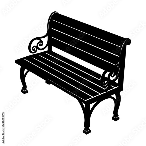 Corner Bench silhouette vector