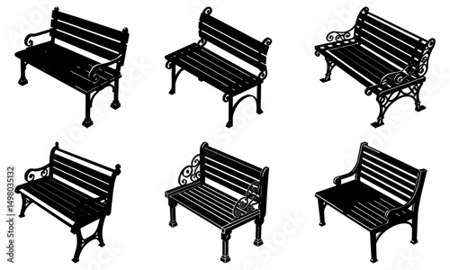 Corner Bench silhouette vector