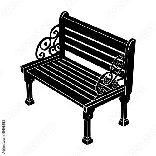 Corner Bench silhouette vector