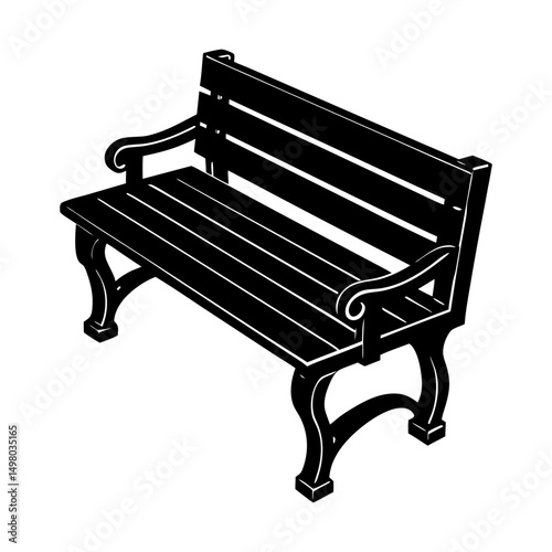 Corner Bench silhouette vector