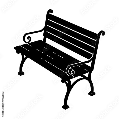 Corner Bench silhouette vector
