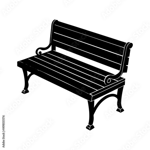 Corner Bench silhouette vector