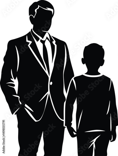 father and son silhouette a classic silhouette of .eps