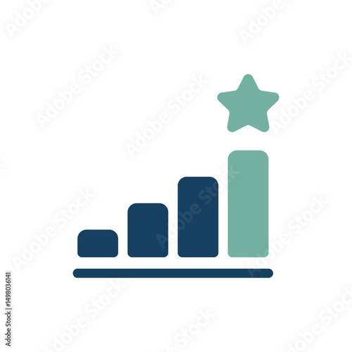 A graphic illustration shows themes of growth and achievement with ascending bars ending in a shining star, symbolizing the exceptional success possible in various professional fields