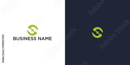 Abstract Logo Design – Connected Circle and Cross Symbol for Modern Business Branding