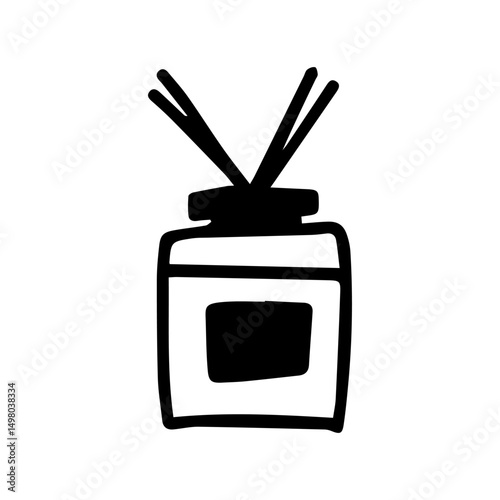 Simple hand drawn doodle aroma diffuser icon.