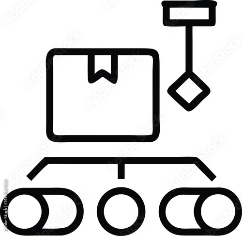  flat line icon of supply chain logistics .eps