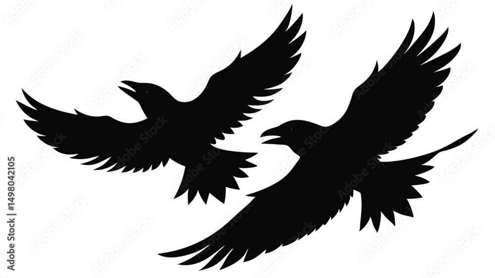 Obraz premium Crows in Midflight