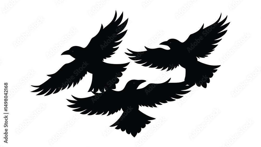 Obraz premium Crows in Midflight