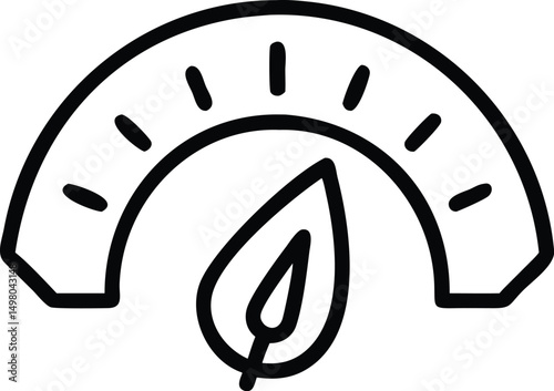  icon of a dashboard gauge with leaf symbol indica (1).eps