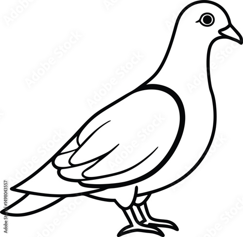 Vector illustration of a white dove of peace with outstretched wings, a symbol of freedom and nature