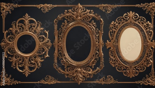 Intricate vector frames, perfect for vintage designs ,  digital,  graphic