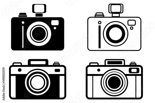 camera icon, photo snap camera line icon, camera symbol vector illustration