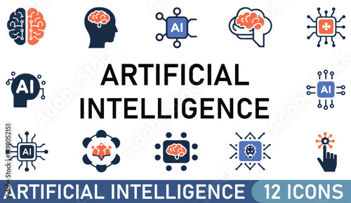 AI processor chip icon vector for artificial intelligence , AI ICON – ideal for logos, web design, mobile apps, social media, and AI graphics.