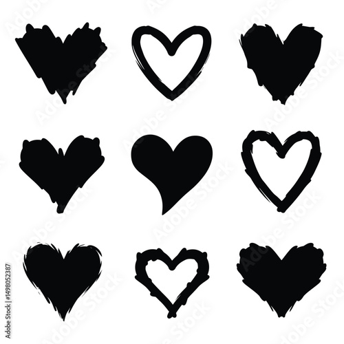 Red Heart Icon on white background. Set of love symbol for web site logo, mobile app UI design. Vector illustration flat style