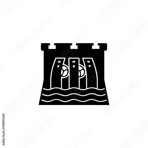 creative details hydroelectric dam icon vector illustration 