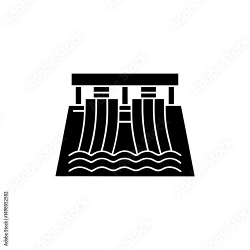 creative details hydroelectric dam icon vector illustration 