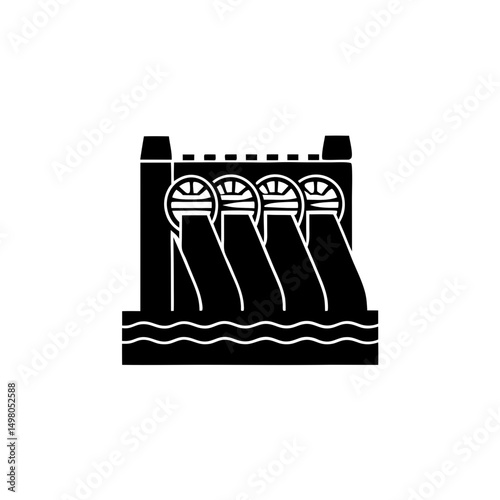 creative details hydroelectric dam icon vector illustration 