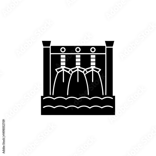 creative details hydroelectric dam icon vector illustration 