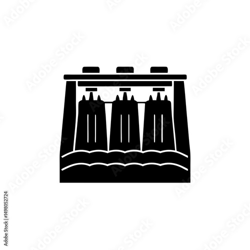 creative details hydroelectric dam icon vector illustration 