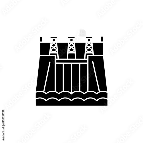 creative details hydroelectric dam icon vector illustration 