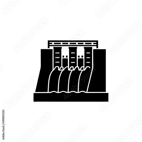 creative details hydroelectric dam icon vector illustration 