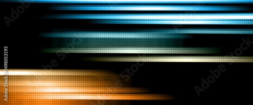 abstract blue and orange background with motion blur and halftone texture
