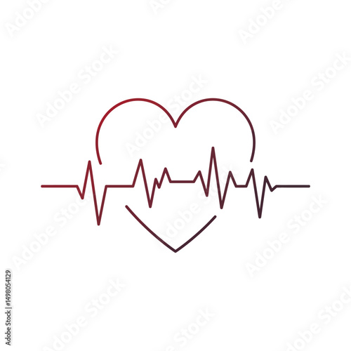 Red Heart Icon on white background. Set of love symbol for web site logo, mobile app UI design. Vector illustration flat style