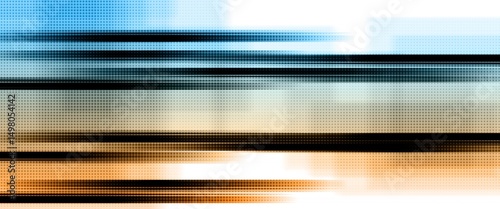 abstract blue and orange background with motion blur and halftone texture