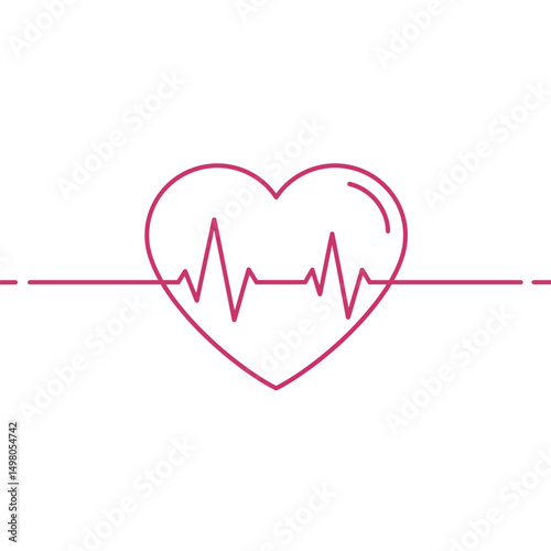 Red Heart Icon on white background. Set of love symbol for web site logo, mobile app UI design. Vector illustration flat style