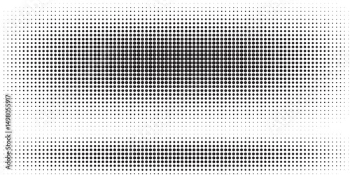 Dotted gradient halftone background. Horizontal seamless dots pattern in pop art style.