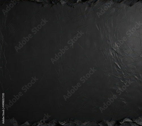 Aged black paper texture, deep creases, frayed edges , vintage,  matte