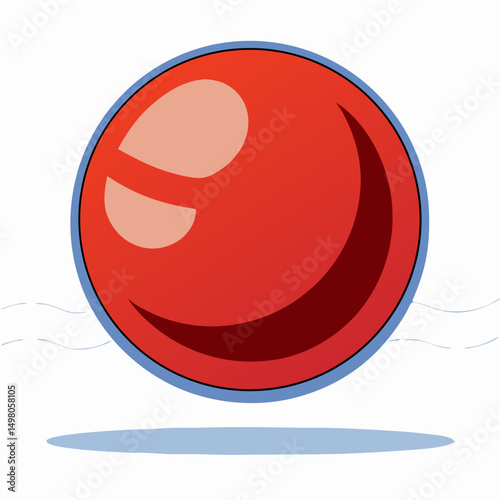 Red bouncing ball cartoon illustration